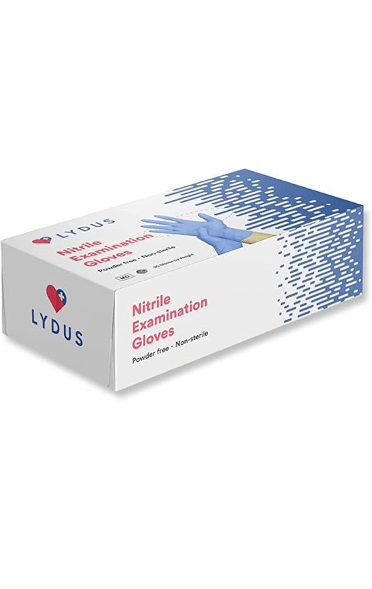 Lydus Nitrile Examination Gloves Powder Free Non-sterile, Blue, Case Of 1000