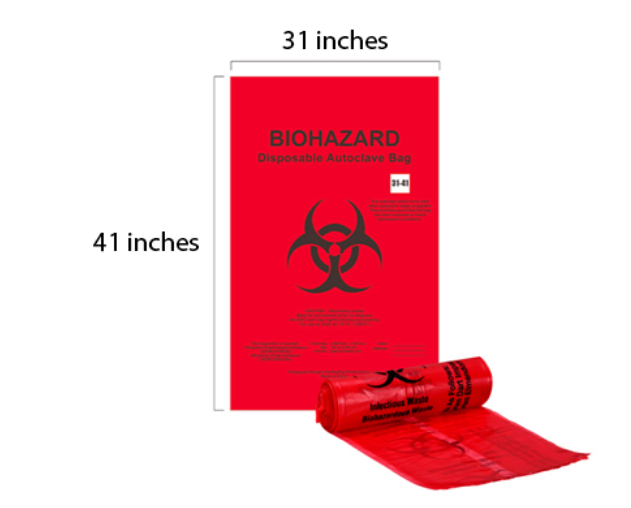 31x41 BIOHAZARD BAGS ( 30 GALLONS) 150pcs/case