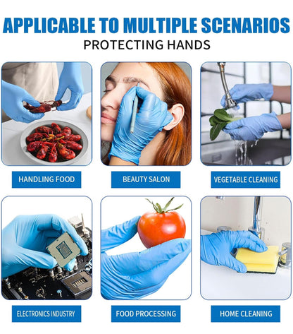 LW Concept 5 mil Blue Nitrile Gloves, Disposable Non-Sterile Latex-Free Powder-Free Glove (1000/case)