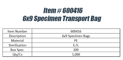 6x9 Specimen Transport Bags
