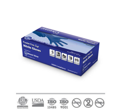 Advance IF40 Powder Free Blue Nitrile Case of 1000 (4 mil)