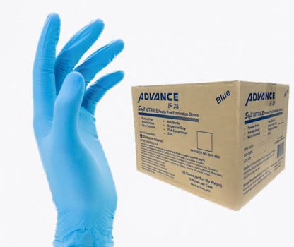 Advance IF35 Exam Powder Free Blue Nitrile (1000/Case)