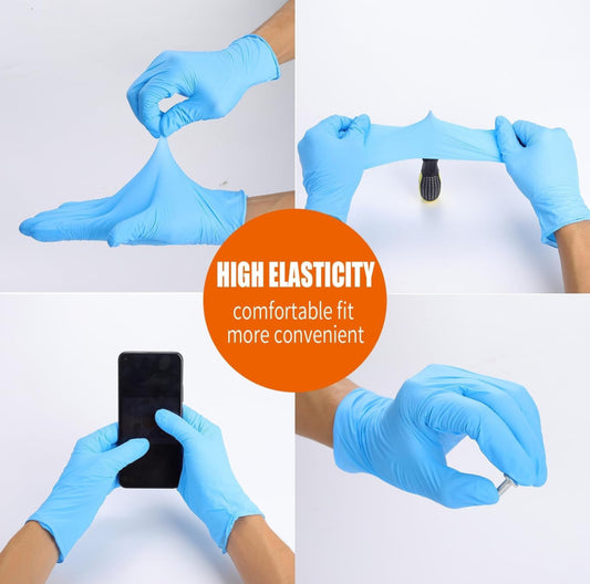 LW Concept 5 mil Blue Nitrile Gloves, Disposable Non-Sterile Latex-Free Powder-Free Glove (1000/case)